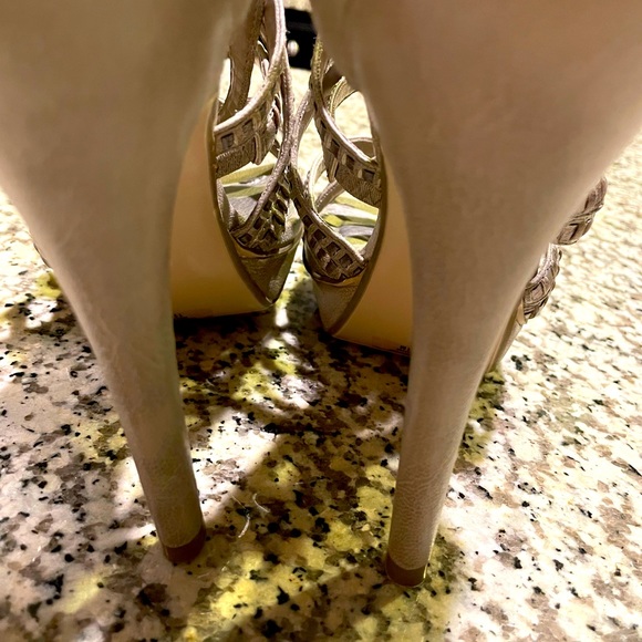 Tan w/Silver accents Strappy Sandal - Picture 6 of 10